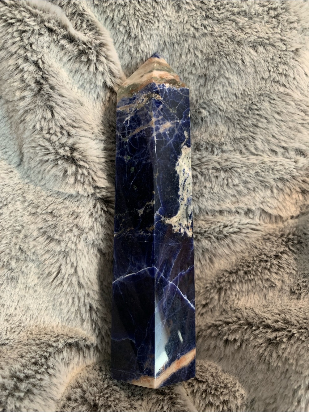 Natural Sodalite Crystal Tower - Deep Blue Decorative Accent